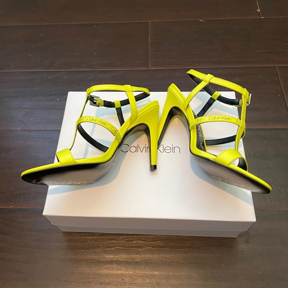 Calvin Klein Neon Heeled Sandals | Straps Heels - Picture 2 of 6